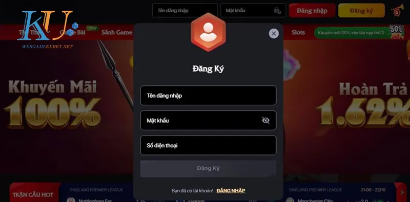 Hướng dẫn đăng ký tài khoản nhà cái KUBET